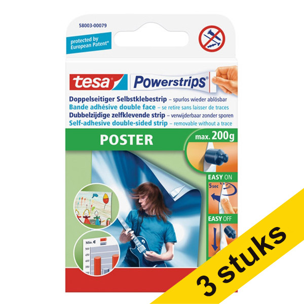 Tesa Aanbieding: 3x Tesa Powerstrips poster (20 stuks)  203352 - 1