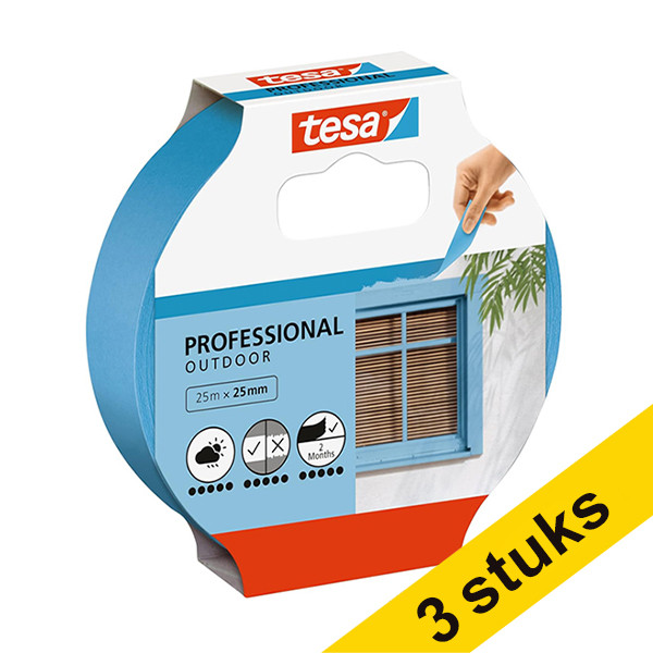 Aanbieding: 3x Tesa Professional Outdoor afdekplakband 25 mm x 25 m 202406 - 1