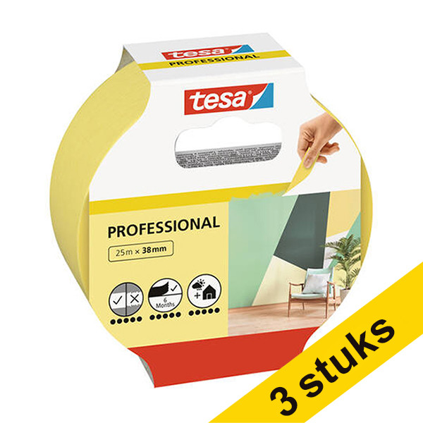 Aanbieding: 3x Tesa Professional afdekplakband 38 mm x 25 m 202404 - 1