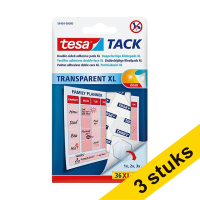 Aanbieding: 3x Tesa Tack transparante kleefpads XL (36 stuks)