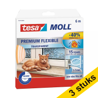Aanbieding: 3x Tesa TesaMoll Premium Flexible tochtstrip transparant 6 m x 9 mm