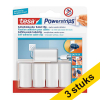 Aanbieding: 3x Tesa powerstrips kabelclips zelfklevend wit (5 stuks) 203354 - 1