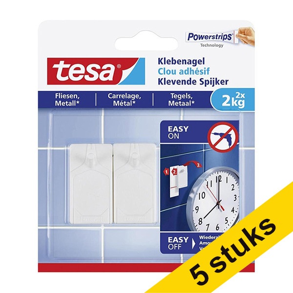 Tesa Aanbieding: 5x Tesa klevende spijker voor tegels en metaal 2 kg (2 stuks)  203348 - 1