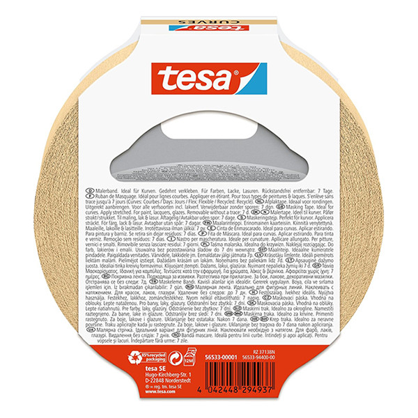 Tesa Curves afdekplakband 25 mm x 25 m 56533-00001-00 203367 - 2