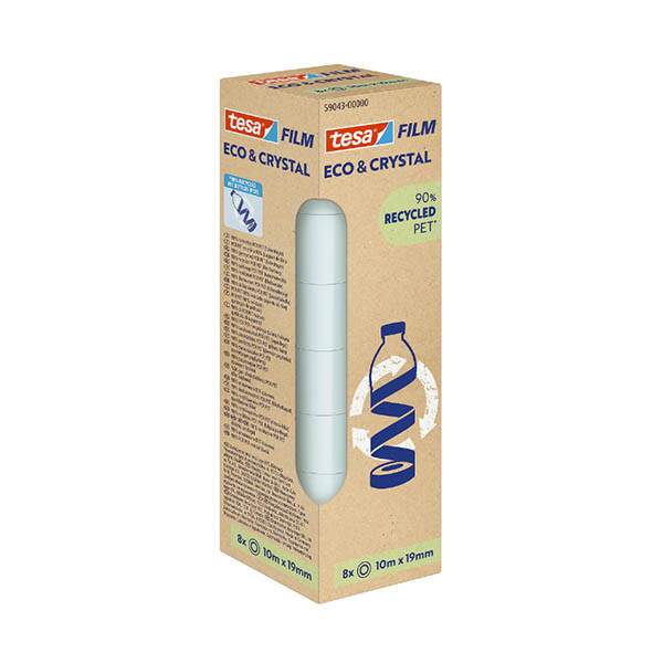 Tesa Eco & Crystal plakband 19 mm x 10 m (8 rollen) 202425 - 1