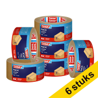 Tesa Eco Sterke Kleefkracht verpakkingstape bruin papier 50 mm x 50 m (6 rollen) 202409
