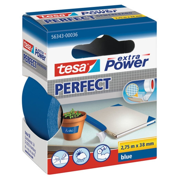 Tesa Extra Power Perfect textieltape blauw 38 mm x 2,75 m 202281 - 1