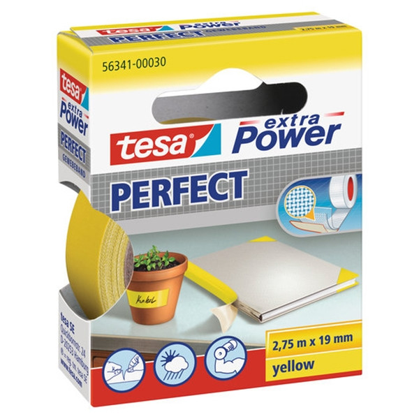 Tesa Extra Power Perfect textieltape geel 19 mm x 2,75 m 56341-00030-03 202275 - 1