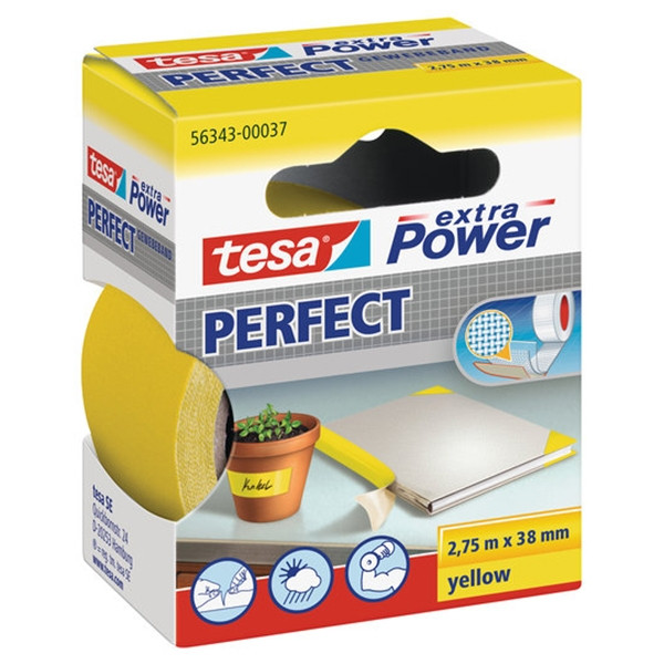 Tesa Extra Power Perfect textieltape geel 38 mm x 2,75 m 56343-00037-03 202282 - 1
