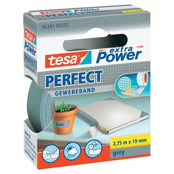 Tesa Extra Power Perfect textieltape grijs 19 mm x 2,75 m 56341-00033-03 202278 - 1