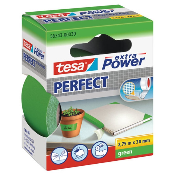 Tesa Extra Power Perfect textieltape groen 38 mm x 2,75 m 56343-00039-03 202284 - 1