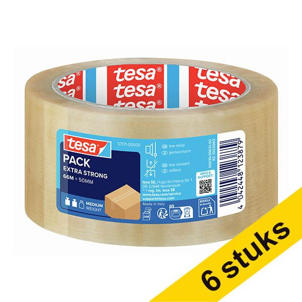 Tesa Pack Extra Strong verpakkingstape transparant 50 mm x 66 m (6 rollen) 203402 - 1