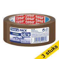 Tesa Pack Strong verpakkingstape bruin 38 mm x 66 m (3 rollen)  202363