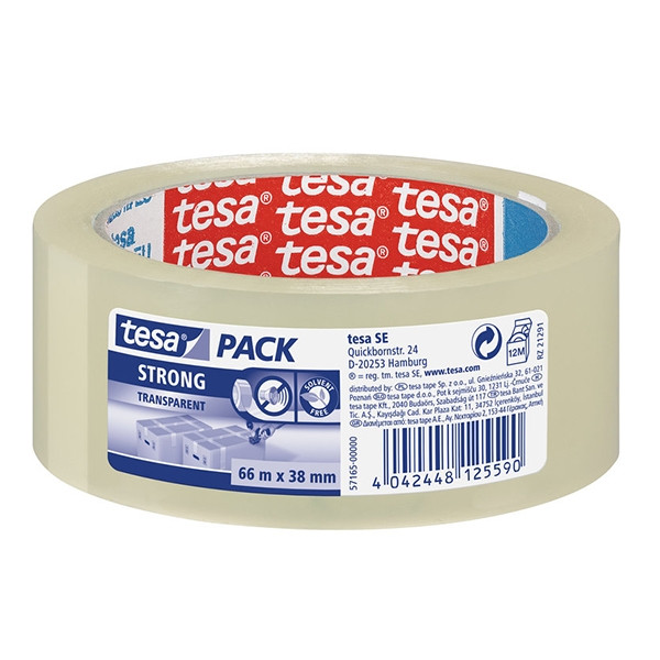 Tesa Pack Strong verpakkingstape transparant 38 mm x 66 m (1 rol) 57165-00000-05 202328 - 1