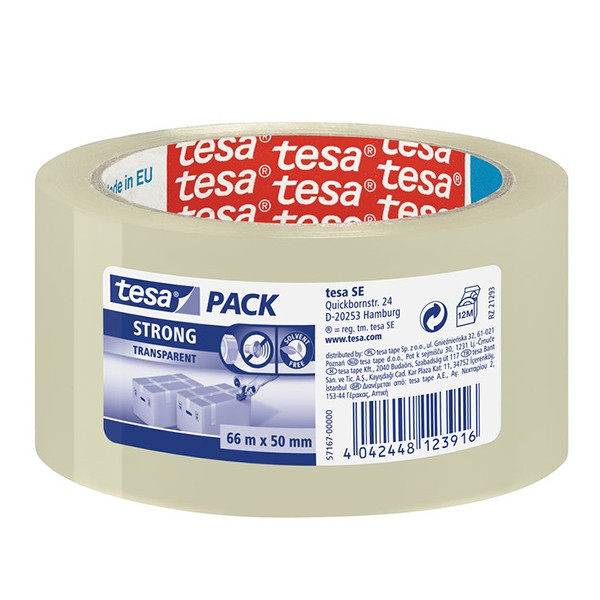 Tesa Pack Strong verpakkingstape transparant 50 mm x 66 m (1 rol) 202330 - 1