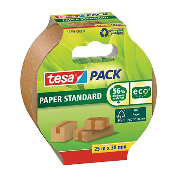 Tesa Paper Standard verpakkingstape bruin 38 mm x 25 m (1 rol) 58293-00000-01 203302 - 1