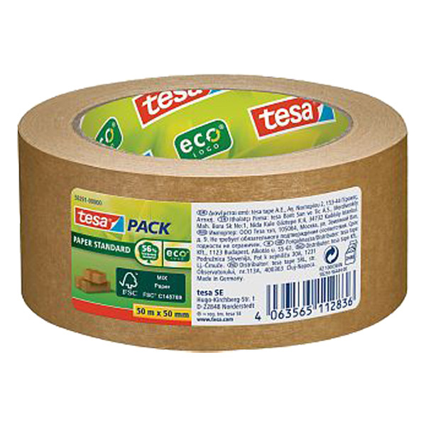 Tesa Paper Standard verpakkingstape bruin 50 mm x 50 m (1 rol) 58291-00000-00 203301 - 1