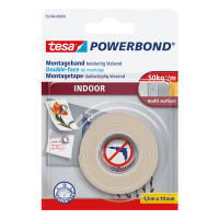 Tesa Powerbond Indoor dubbelzijdig tape 19 mm x 1,5 m 202382