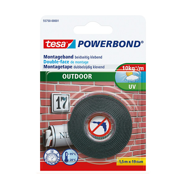 Tesa Powerbond Outdoor dubbelzijdig tape 19 mm x 1,5 m 55750-00001-03 203365 - 1