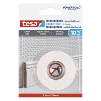 Tesa Powerbond montagetape voor gevoelige oppervlakken 19 mm x 1,5 m 202318