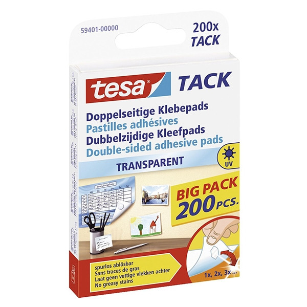 Tesa Tack transparante kleefpads (200 stuks) 59401-00000-01 202335 - 1