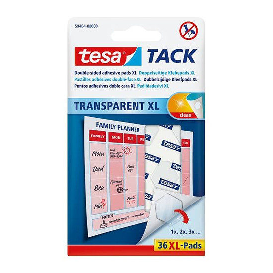 Tesa Tack transparante kleefpads XL (36 stuks) 59404-00000-00 202336 - 1