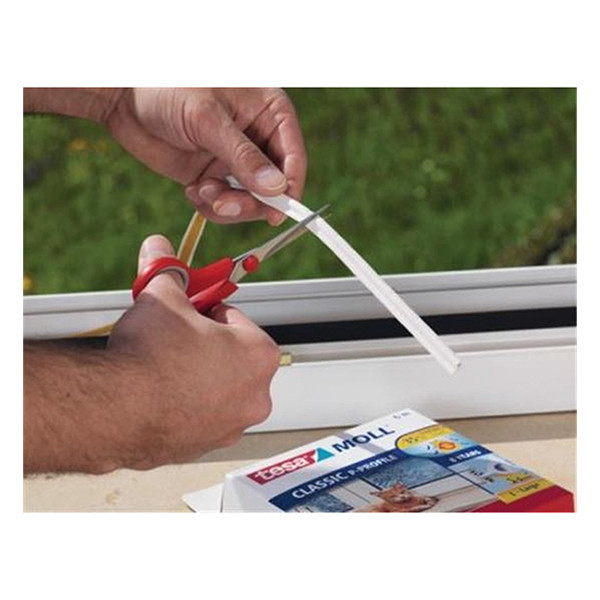 Tesa Tesamoll P Tochtstrip - Zelfklevend, Wit, 2x10m, Voor Ramen/Deuren