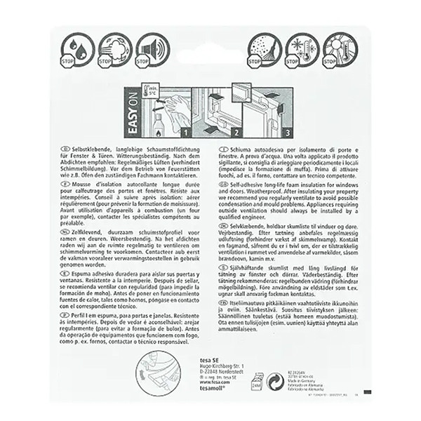 Tesa TesaMoll Standard I-profiel tochtstrip bruin 6 m x 9 mm 05559-00101-00 203315 - 2