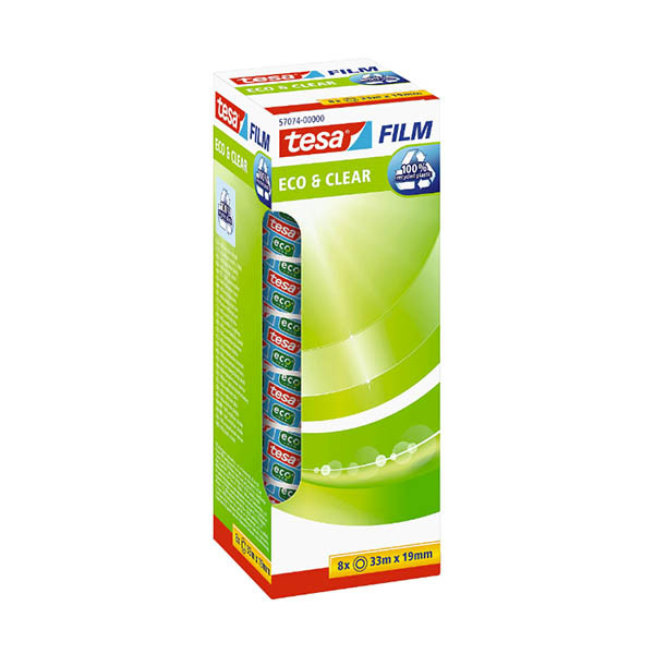 Tesa eco & clear plakband 19 mm x 33 m (8 rollen) 202430 - 1