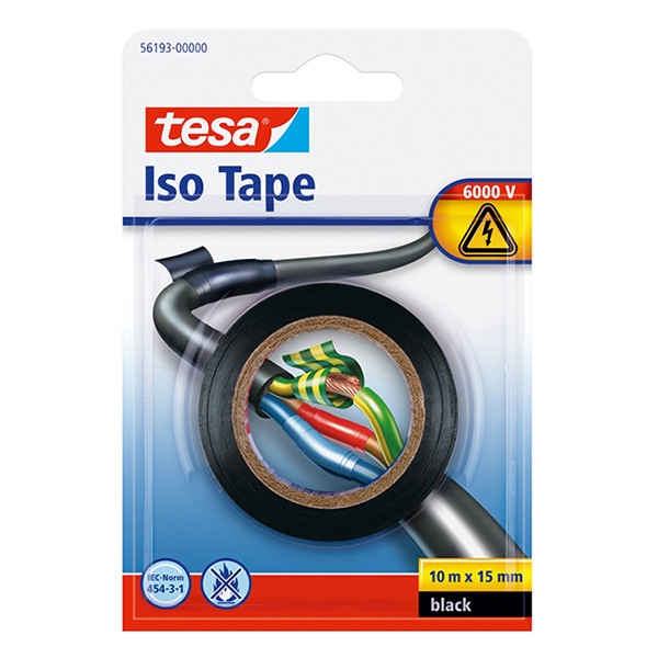 Tesa isolatietape zwart 15 mm x 10 m 203388 - 1