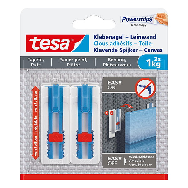 Tesa klevende spijker canvas voor gevoelige oppervlakken 1 kg (2 stuks) 202376 - 1