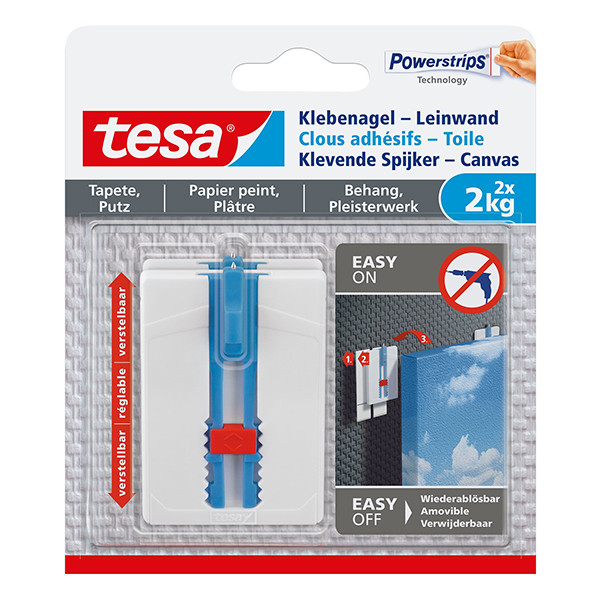 Tesa klevende spijker canvas voor gevoelige oppervlakken 2 kg (2 stuks) 202377 - 1