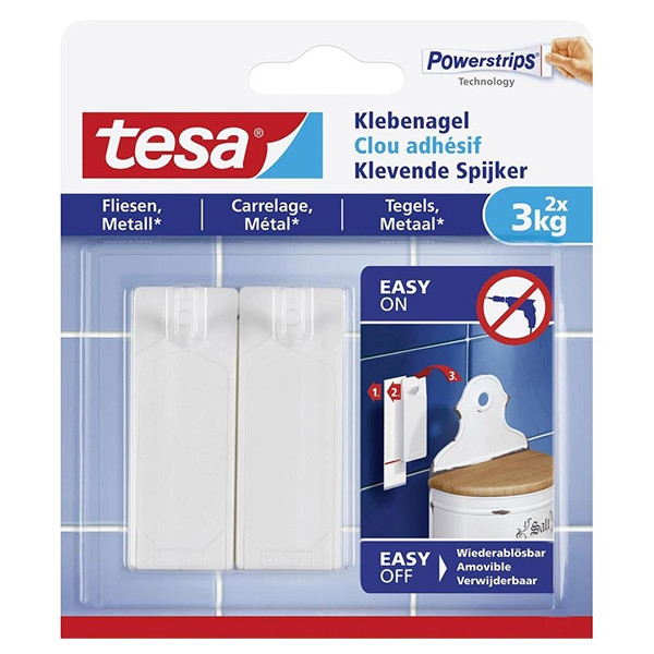 Tesa klevende spijker voor tegels en metaal 3 kg (2 stuks) 202296 - 1