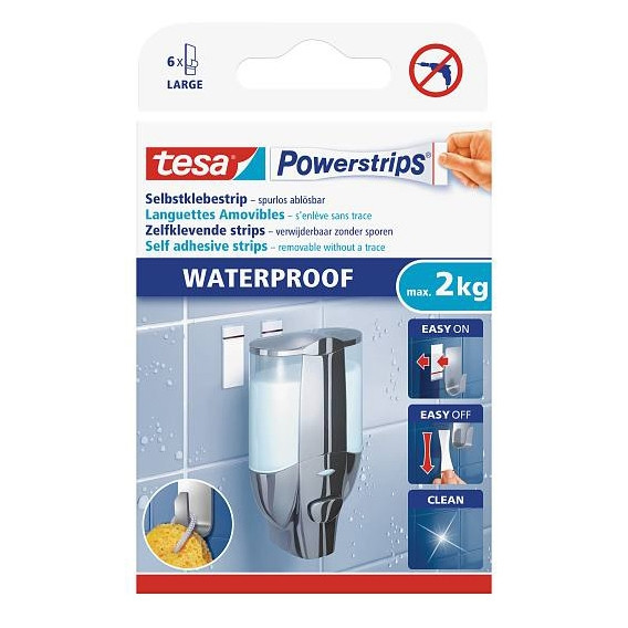 Tesa large powerstrips waterproof (6 stuks) 59700 202351 - 1