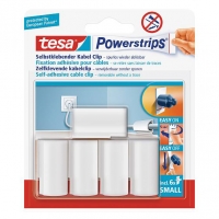Tesa powerstrips kabelclips zelfklevend wit (5 stuks) 202352