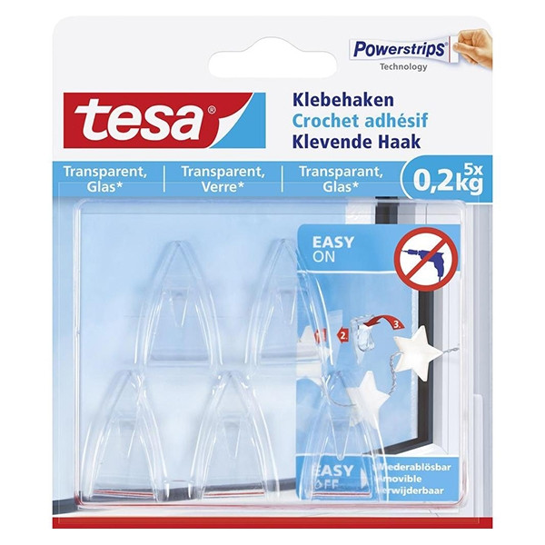 Tesa transparante haak zelfklevend 0,2 kg (5 stuks) 77734-00000-00 202326 - 1