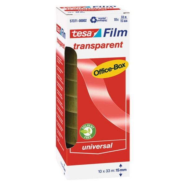 Tesa transparante plakband 15 mm x 33 m (10 rollen) 202287 - 1