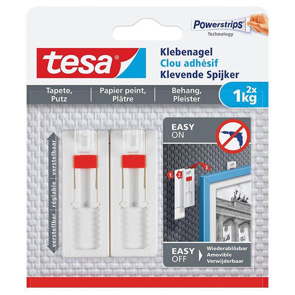 Tesa verstelbare klevende spijker voor gevoelige oppervlakken 1 kg (2 stuks) 202303 - 1