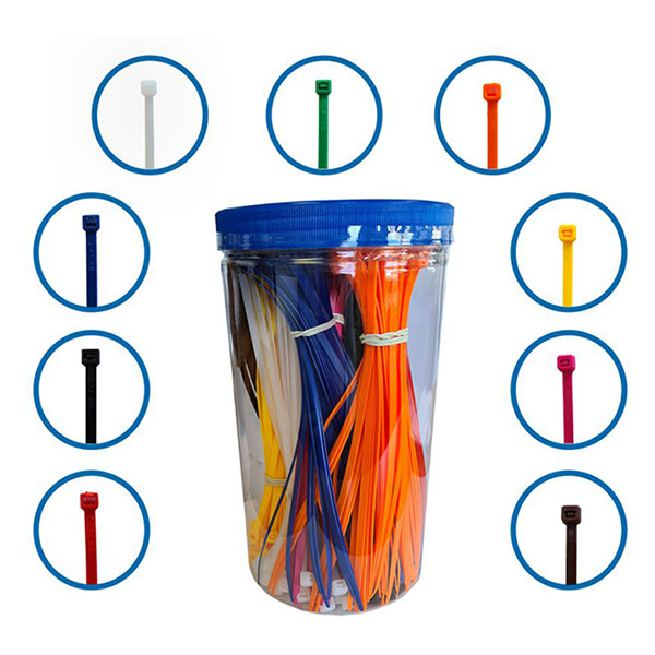 Tiewrap kabelbinder - 200 x 4,8 mm assorti (450 stuks) 0990206 209401 - 2
