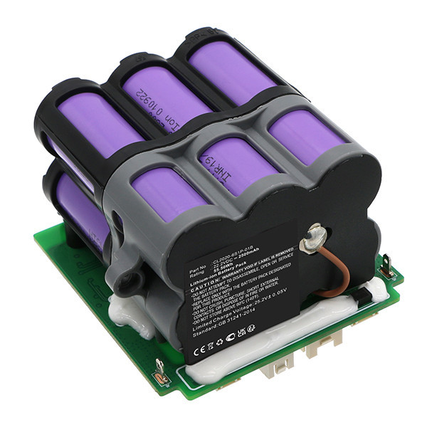 Tineco CL2020-6S1P-01B accu (22.2 V, 2500 mAh, 123accu huismerk) ATI00022 - 1
