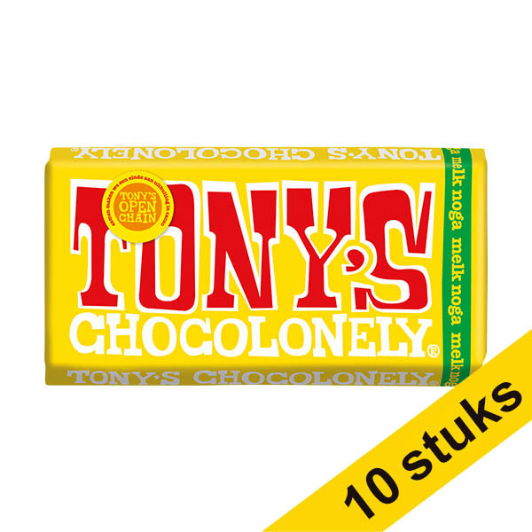 Aanbieding: 10x Tony's Chocolonely Melk Noga chocoladereep 180 gram 137207 - 1