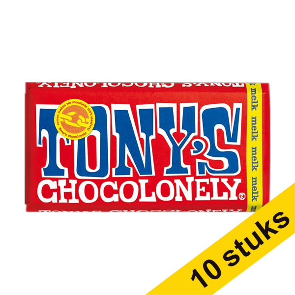 Aanbieding: 10x Tony's Chocolonely Melk chocoladereep 180 gram 137163 - 1