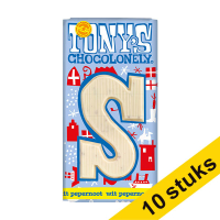 Aanbieding: 10x Tony's Chocolonely Wit Pepernoot S chocoladeletter 180 gram