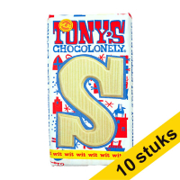 Aanbieding: 10x Tony's Chocolonely Wit S chocoladeletter 180 gram