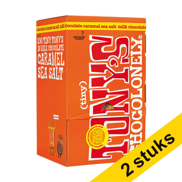Aanbieding: 2x Tony's Chocolonely Tiny Melk Karamel Zeezout chocolade (100 stuks) 137243 - 1
