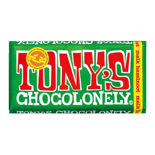 Tony's Chocolonely Melk Hazelnoot chocoladereep 180 gram 137164 - 1