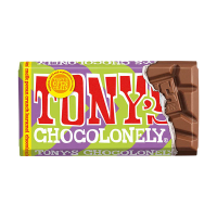 Tony's Chocolonely Melk Karamel Pecan Crunch chocoladereep 90 gram