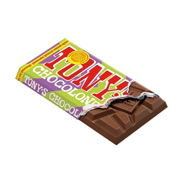 Tony's Chocolonely Melk Karamel Pecan Crunch chocoladereep 90 gram 137240 - 2