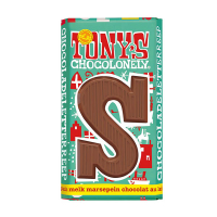 Tony's Chocolonely Melk Marsepein S chocoladeletter 180 gram 200284