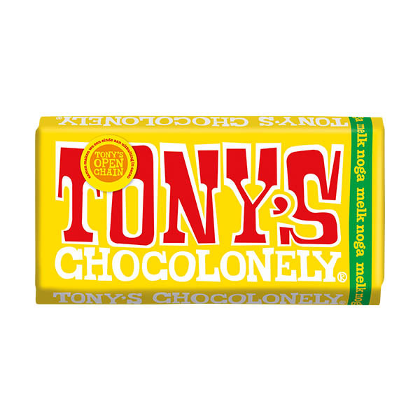 Tony's Chocolonely Melk Noga chocoladereep 180 gram 137206 - 1